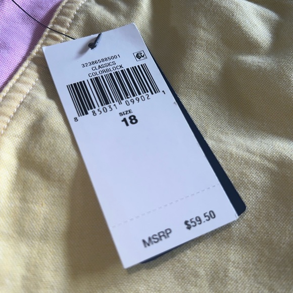 Big Boys Sz 18 Classic Prepster Colorblocked Oxford Shorts - Picture 5 of 5